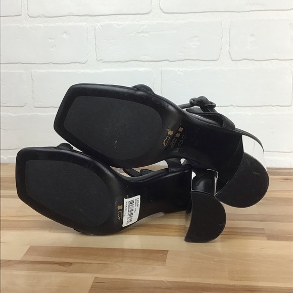 Rudsak Tika heeled shoes ankle tied black leather strap silver hot pumps new 37 - Picture 8 of 14